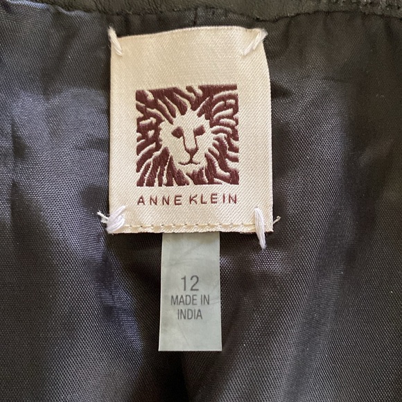 ANNE KLEIN LEATHER PANTS SZ 12 BLACK NWT - Picture 8 of 11